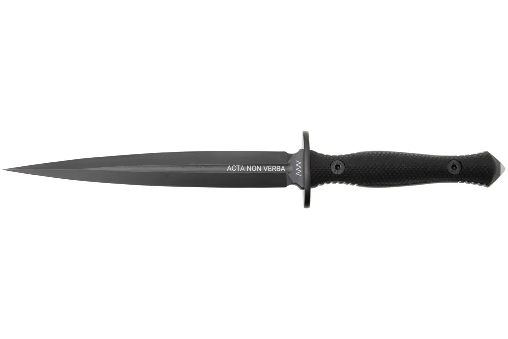 ANV M500 Anthropoid DLC Elmax, Black Handle, M500-001, Black Kydex Sheath, poignard