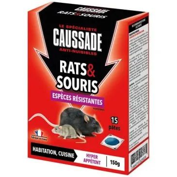 Appât pâte - Pat-appât - rats et souris - espèces résistantes - 150 g - 15  - CAUSSADE