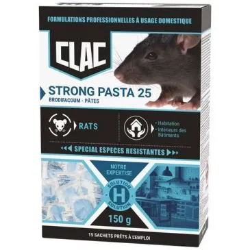 Appât pâte - Strong pasta 25 - rats - spécial espèces résistantes - 150 g - - CLAC