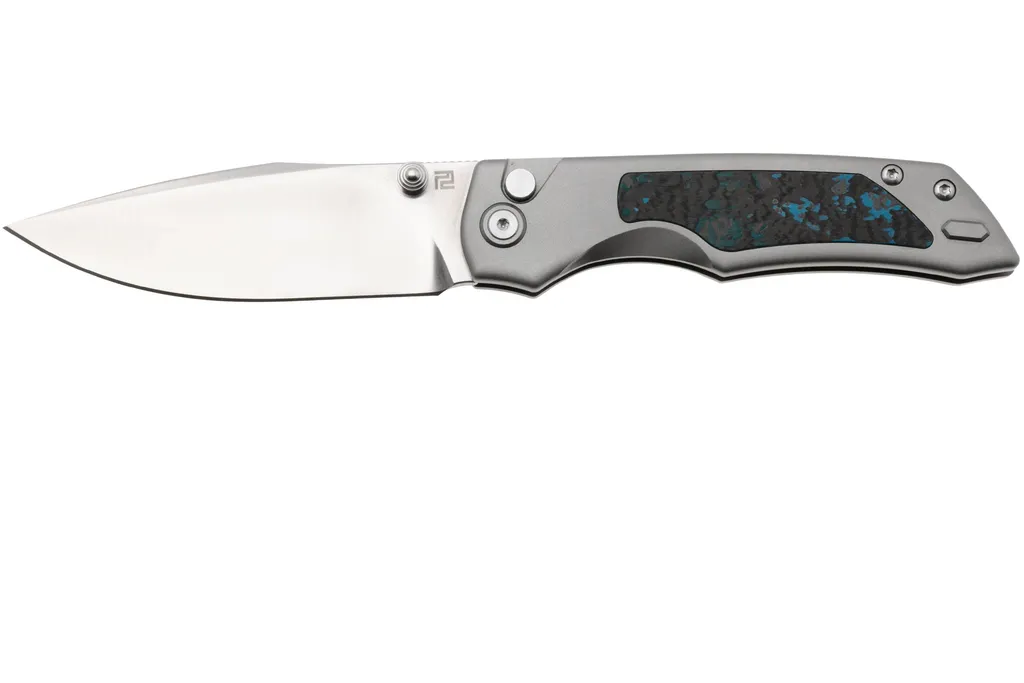 Artisan Cutlery Wizard, Lv1. The Sorcerer 1870G-GY, Sand Polished CPM S90V, Titanium Fat Carbon Inlay couteau de poche