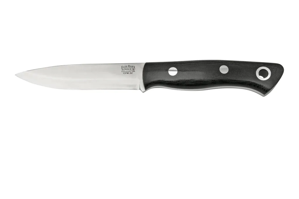 Bark River Aurora Scandi CPM 3V Black Canvas Micarta, couteau fixe