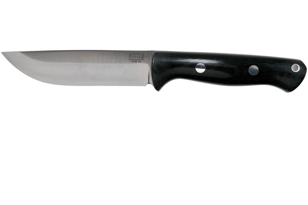Bark River Bravo 1.2 LT CPM 3V Rampless, Black Canvas Micarta couteau outdoor