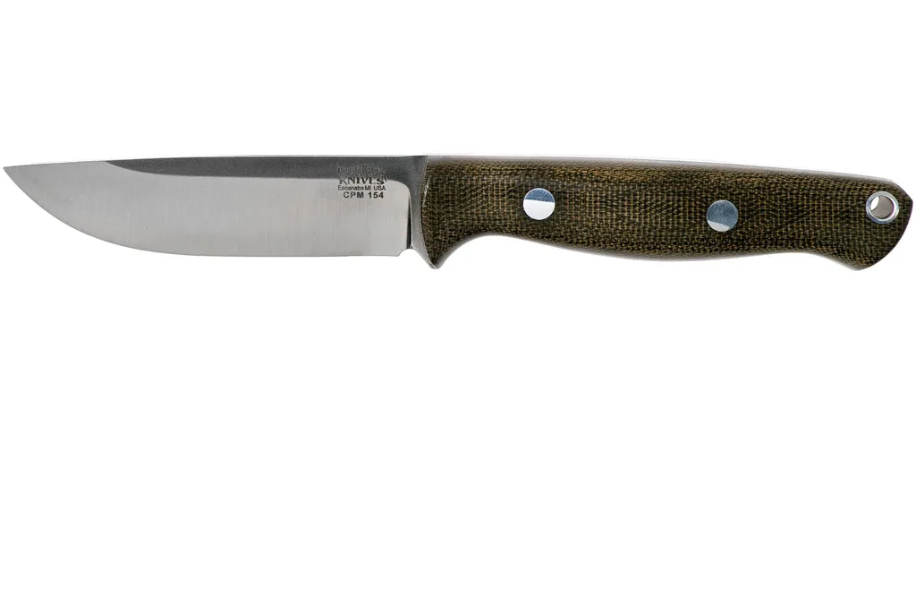 Bark River Bravo EDC CPM 154 Green Canvas Micarta, rampless