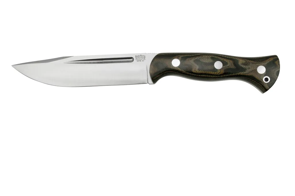 Bark River Cub CPM 3V Snakeskin Burgundy Canvas Micarta, couteau de bushcraft