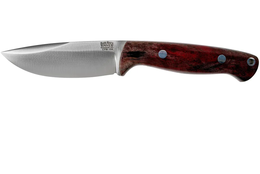 Bark River North Country EDC CPM 154, Red & Black Maple Burl couteau fixe