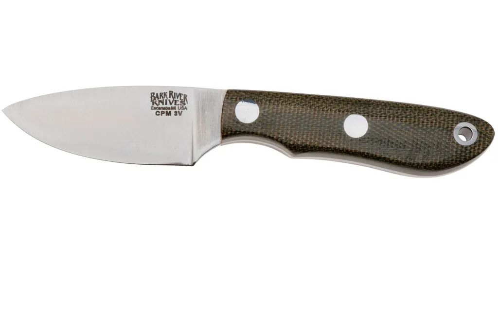 Bark River PSK Satin CPM 3V Green Canvas Micarta, couteau fixe
