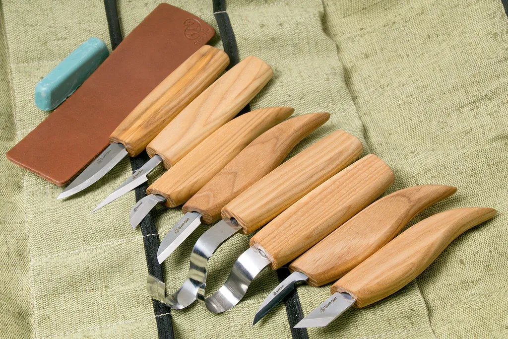 BeaverCraft Wood Carving Set of 8 knives S08, set de sculpture sur bois