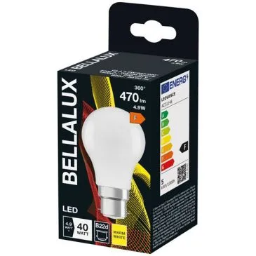 Bellalux led dépoli standard b22 4.9w chaud 470lm - BELLALUX