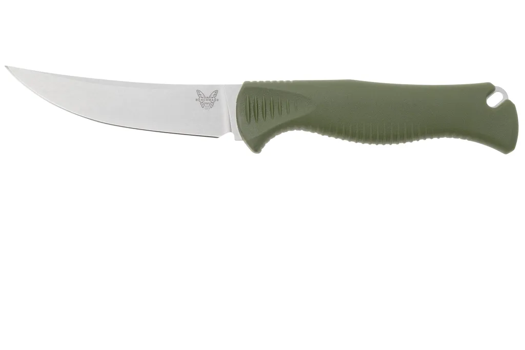 Benchmade Meatcrafter 4", 15505 Trailingpoint Stonewashed CPM154, Dark Olive Santoprene, couteau de chasse