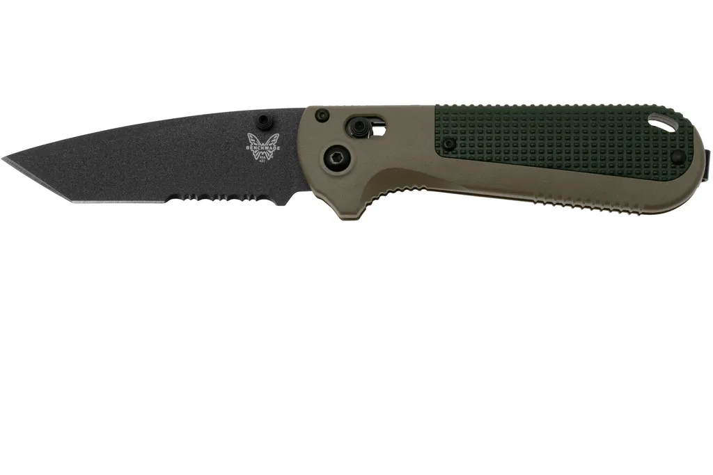 Benchmade Redoubt 431SBK-1, Serrated Black Tanto CPM-D2 , Green Grivory, couteau de poche