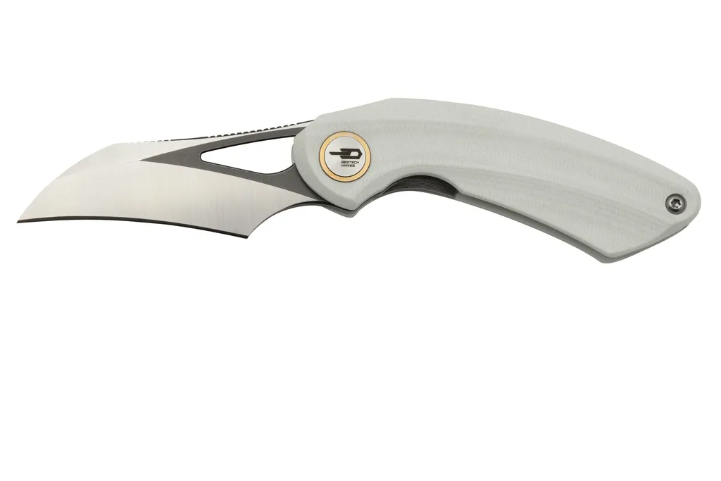 Bestech Bihai Grey DLC Stonewashed Satin, White G10 BG53E couteau de poche, Ostap Hel design