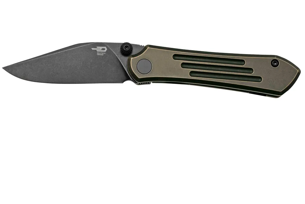 Bestech Icarus BT2302B Blackwashed M390 Black Bronze Stonewash Titanium, couteau de poche