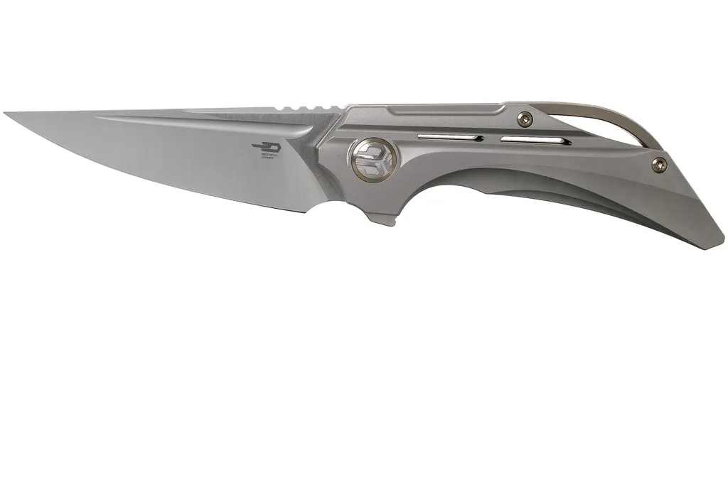 Bestech Vigil BT2201A Grey Blasted Titanium, Satin couteau de poche, Kombou design