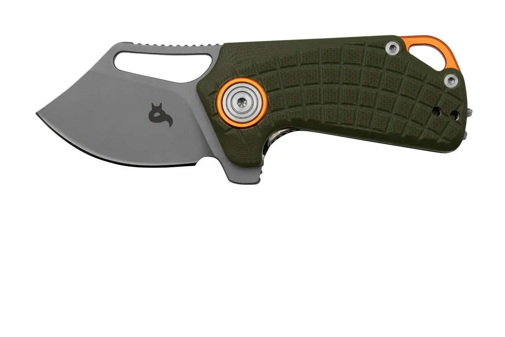 Black Fox Puck BF-761OD Bead Blasted D2, OD Green G10, couteau de poche