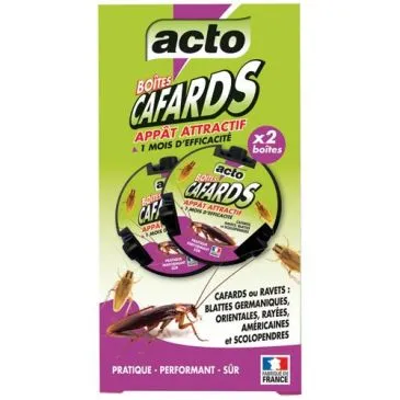 Boîte appât attractif - cafards et blattes - Lot de 2 - prêt à l'emploi - ACTO