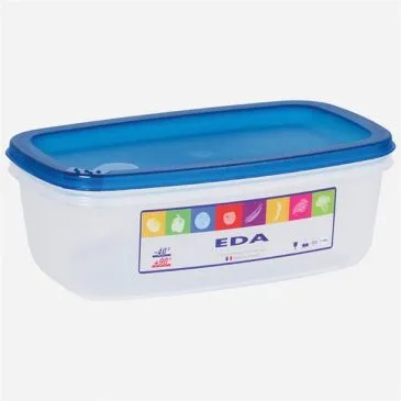Boîte rectangle 1,5 L naturel couvercle turquoise - EDA