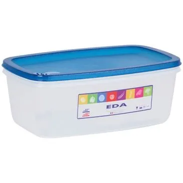 Boîte rectangle 3 L naturel couvercle turquoise - EDA