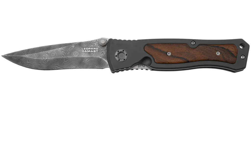 Böker Leopard-Damascus II 111054DAM Ziricote Wood, couteau de poche