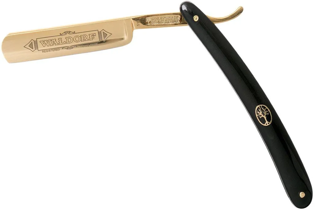 Böker Manufaktur Waldorf 24 Karat Gold 5/8" rasoir coupe-choux 140321