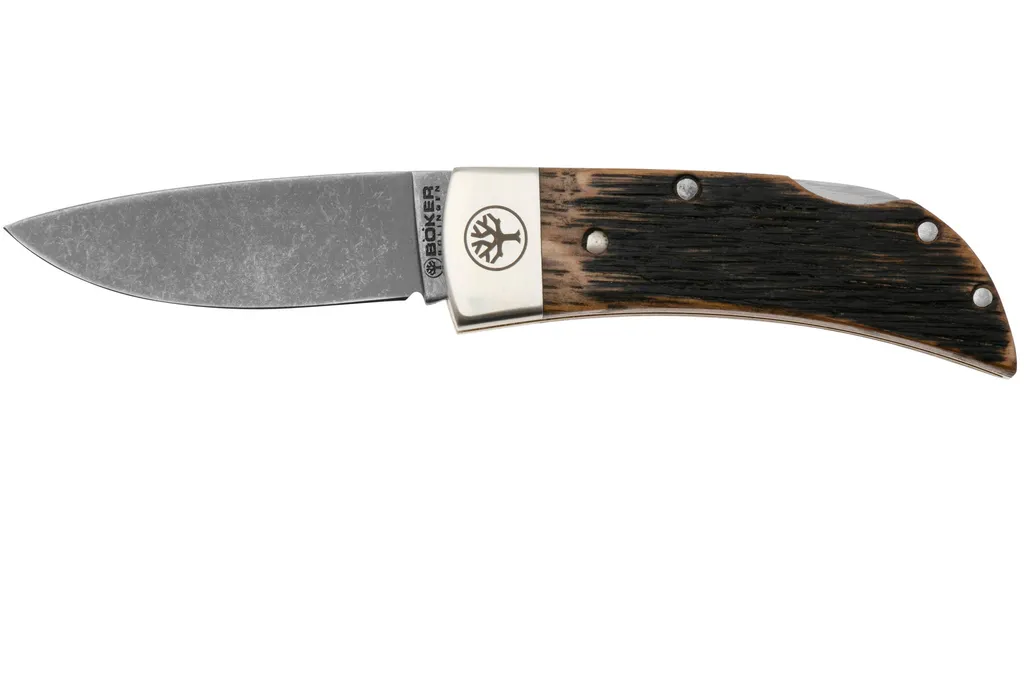 Böker Pocket 111054 Oak Beer Barrel, Dark Stonewash, couteau de poche