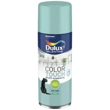 Bombe peinture 400 ml Vert Jade - Color Touch Satin - DULUX VALENTINE
