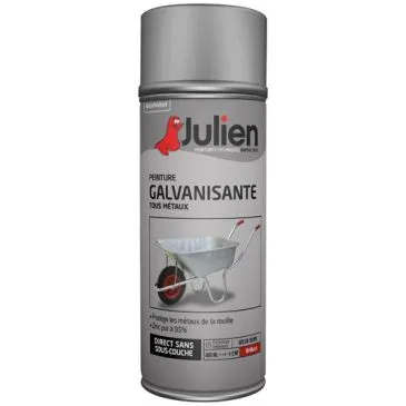 Bombe peinture Galvanisante Tous métaux 400 ml Gris Brillant - JULIEN