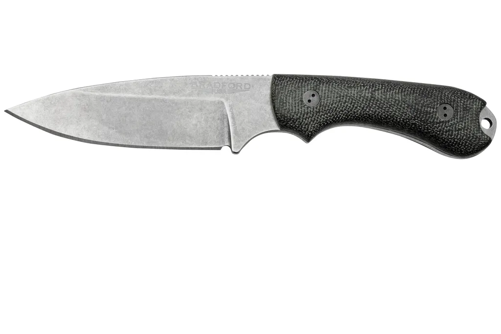 Bradford Knives Guardian 3, 32S-101-MC MagnaCut Sabre Stonewashed, 3D Black Micarta, couteau à lame fixe