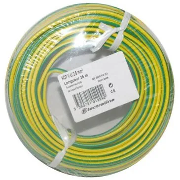 Câble H07VU 1x1.5 25m v/jaune couronne - ELECTRALINE