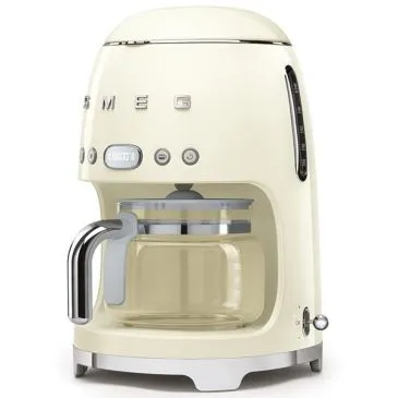 Cafetière filtre 10 tasses programmable Crème - Années 50 - DCF02CREU - SMEG
