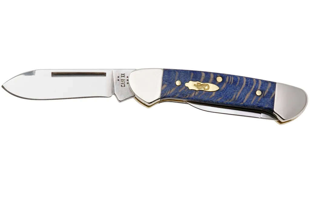 Case Baby Butterbean, Smooth Blue Sycamore Wood 63733, 72132 SS couteau de poche