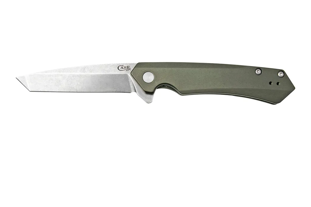 Case Kinzua Tanto, S35VN, OD Green Anodized Aluminum 64671, couteau de poche