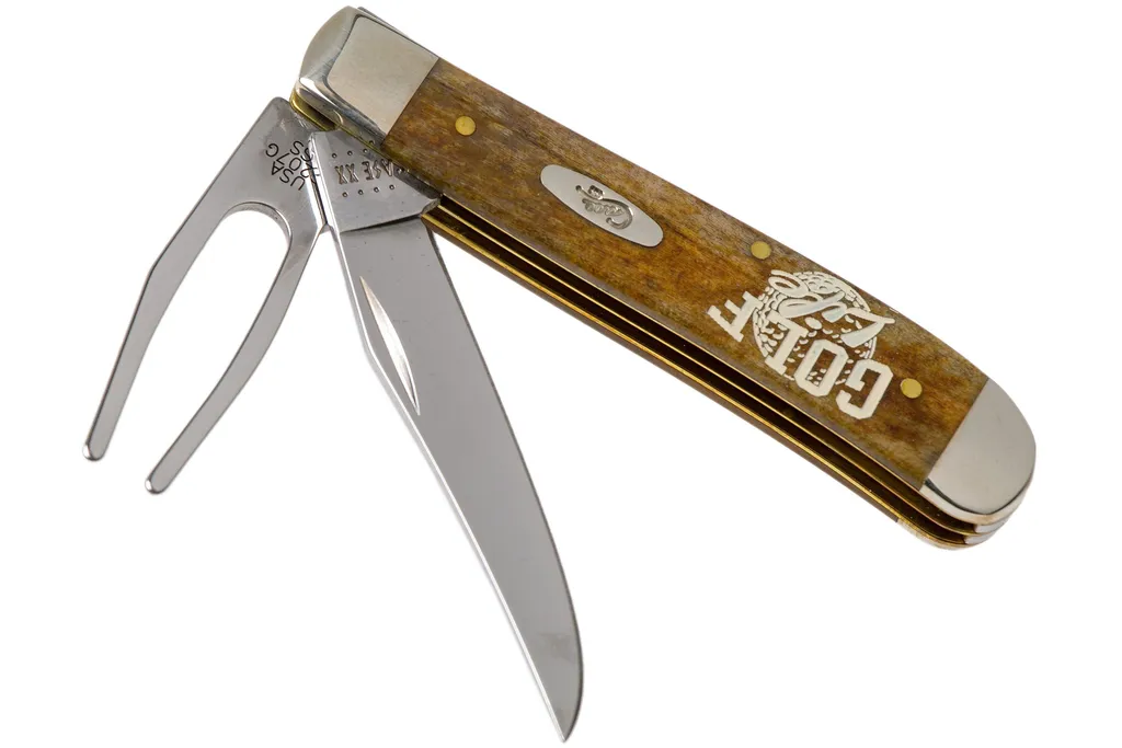 Case Mini Trapper Golfer's Tool Gift Set, Embellished Smooth Antique Bone, 27820, 6207G SS couteau de poche
