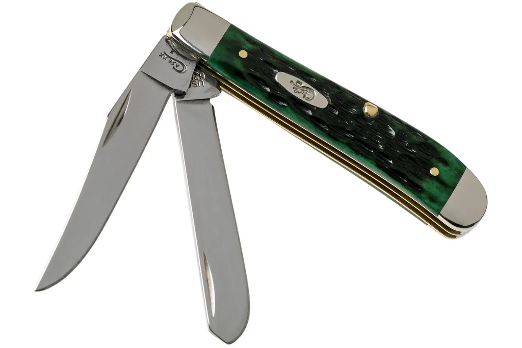 Case Mini Trapper Pocket Worn Bermuda Green Bone, Peach Seed Jig, 09772, 6207 SS couteau de poche