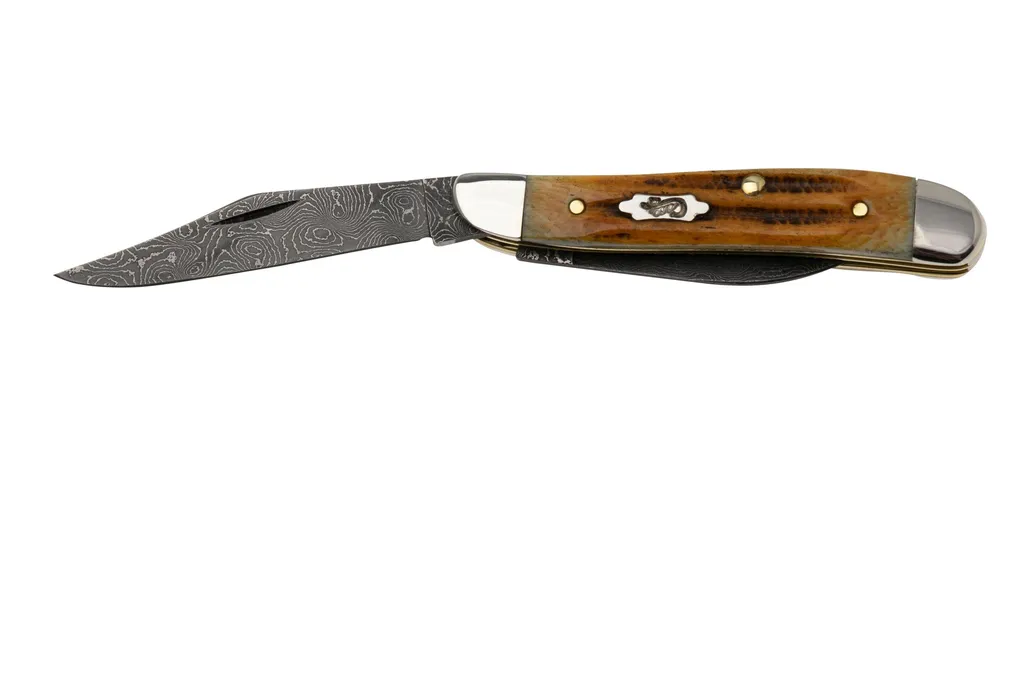 Case Peanut 52423 Burnt Goldenrod Damascus 6220 couteau de poche