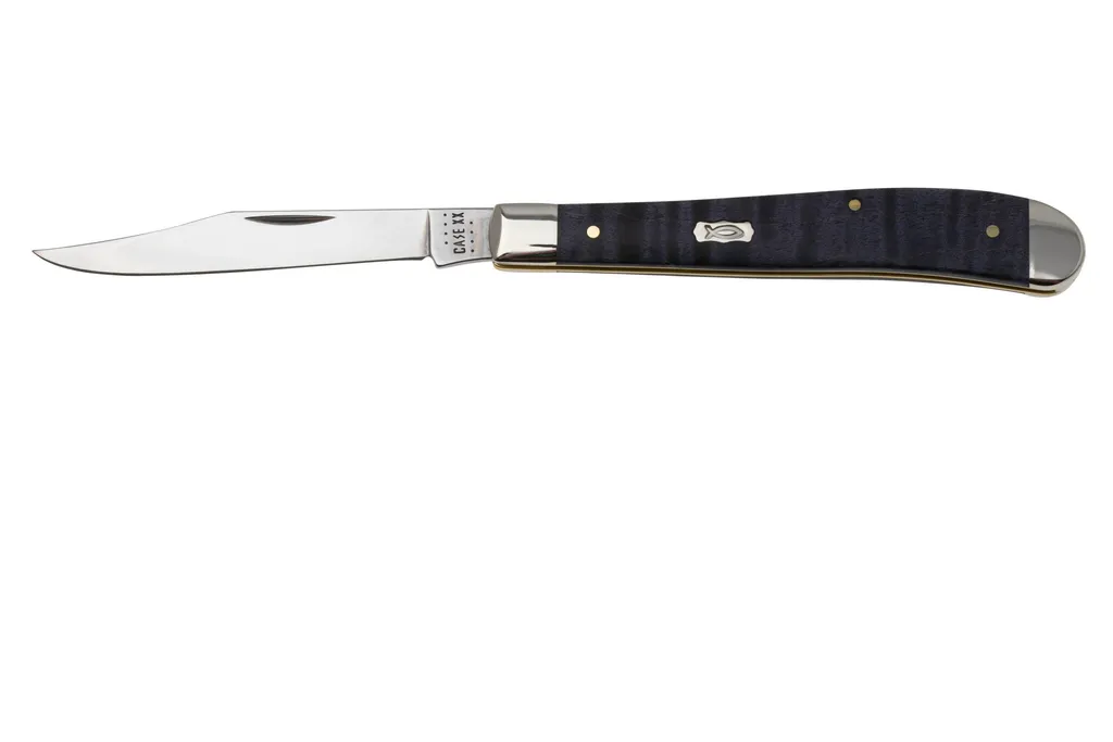 Case Slimline Trapper 80546 Smooth Purple Curly Maple 71048 SS couteau de poche