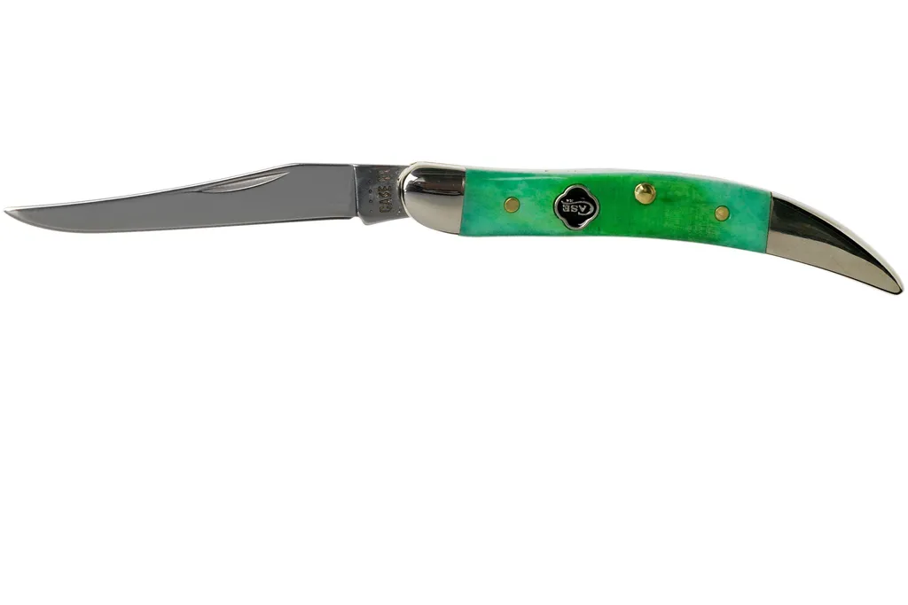 Case Small Texas Toothpick Clover Green Bone, Sawcut Jig, 23216, 610096 SS couteau de poche
