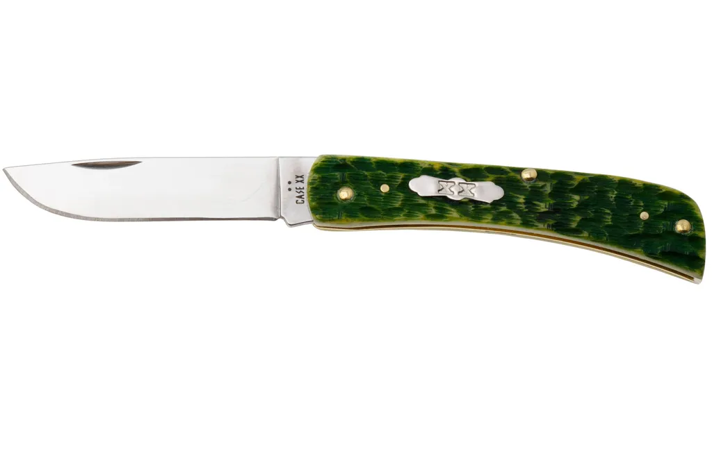 Case Sod Buster Jr 27863, Green Apple Bone, Peach Seed Jig, 6137 SS couteau de poche