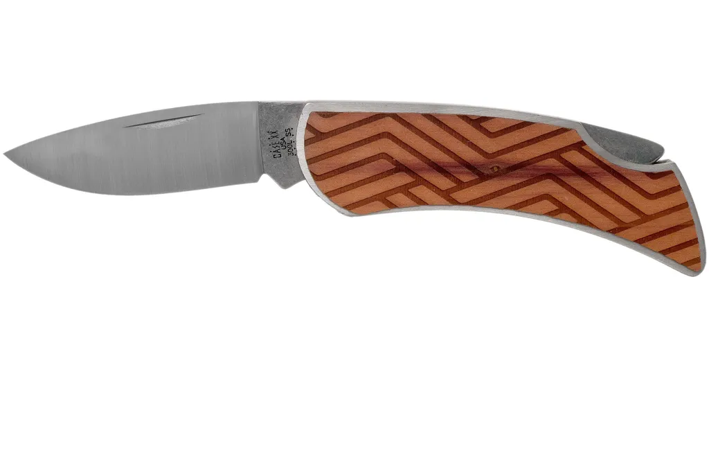 Case x Woodchuck Executive Lockback Brushed Stainless, Lines, 64322, M1300L SS couteau de poche