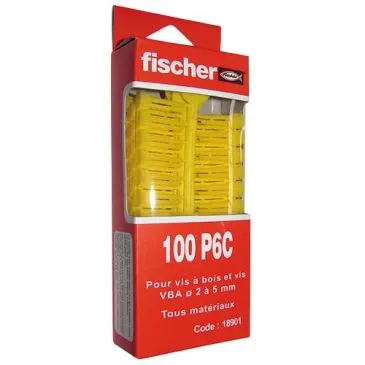 Cheville P 8 C rouge boite de 100p - FISCHER