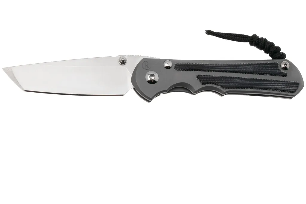 Chris Reeve Large Inkosi SIN-1132 CPM MagnaCut Tanto, Glass Blasted Titanium, Black Canvas Micarta Inlay, couteau de poche