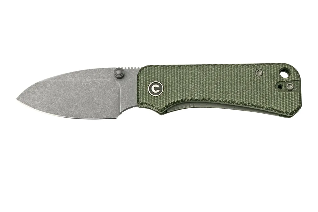 Civivi Baby Banter C19068SB-1 Green Micarta, Grey Stonewashed couteau de poche, Ben Petersen design