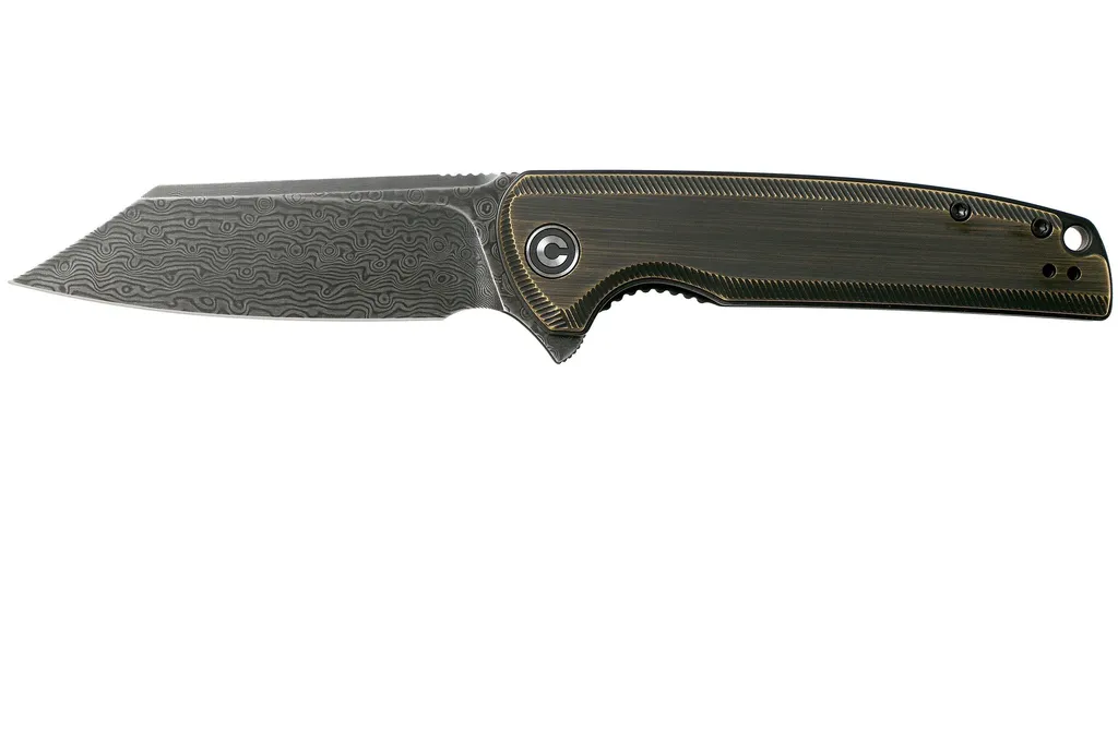 Civivi Brigand C909DS-2 Damascus, Brass couteau de poche