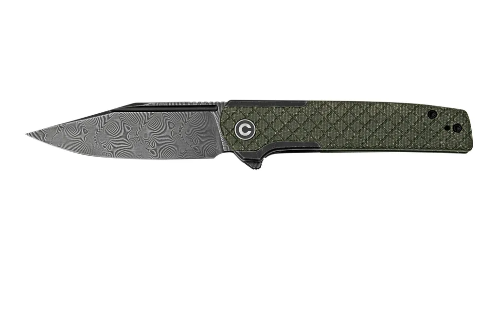Civivi Cachet C20041B-DS1 Green micarta acier damassé, couteau de poche