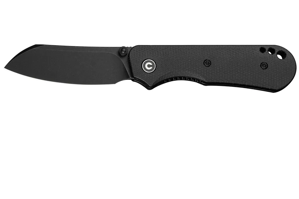 Civivi Crabby C24055-3 Blackwashed 14C28N, Black Canvas Micarta, couteau de poche, Ken Onion Jr. design