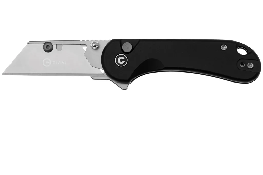 Civivi Elementum Utility C23039B-1 Black Aluminum, Stonewashed Blade Holder, Plain 6Cr Blade couteau de poche/cutter