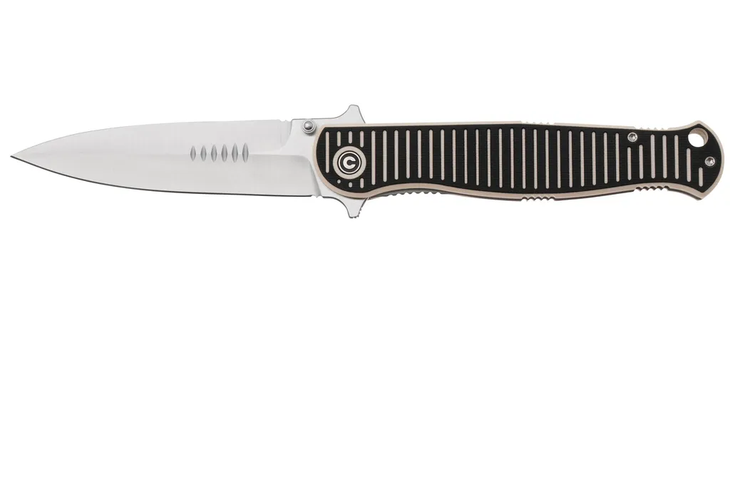 Civivi RS71 C23025-1 Satin Nitro-V, Milled Ivory Black G10 couteau de poche, Robert Saniscalchi design