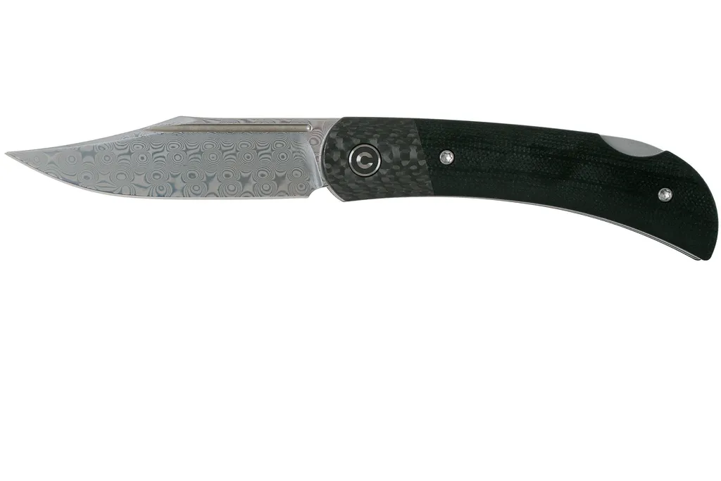 Civivi Rustic Gent C914DS-1 Damascus, Carbonfiber & Black G10 couteau de gentleman