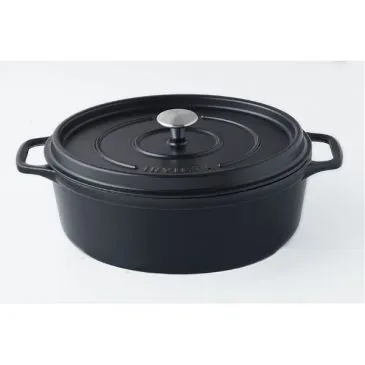 Cocotte en fonte ovale 35 cm Noire - INVICTA