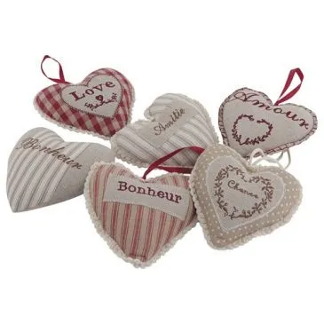 Coeur à suspendre 12x12cm assortis - AUBRY GASPARD