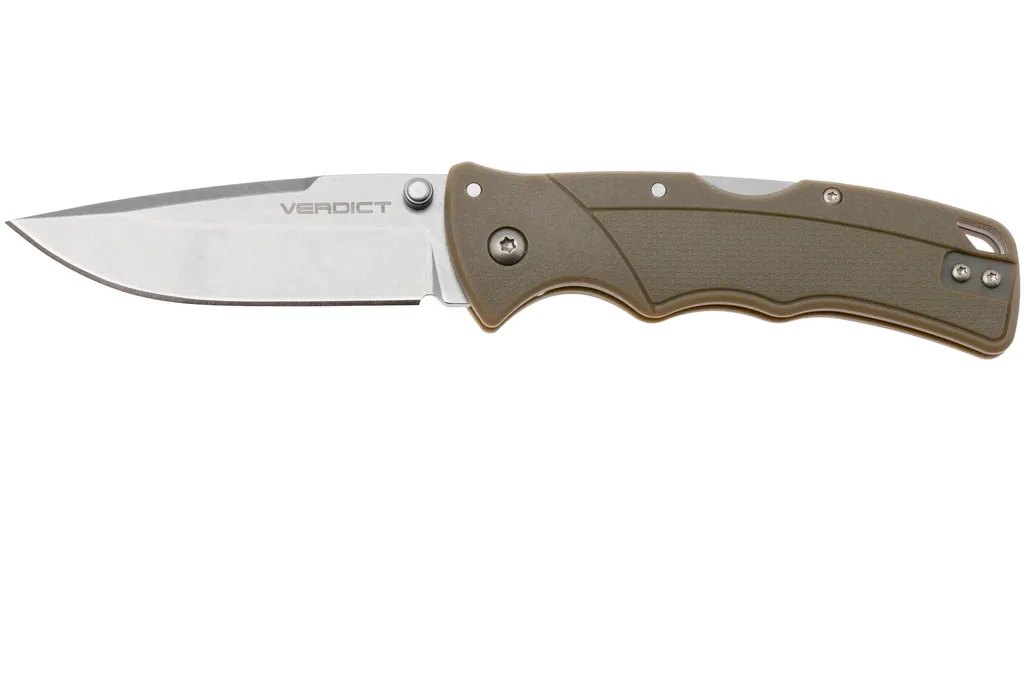 Cold Steel Verdict Spear Point FL-C3SPSSFD, Stonewashed 4116SS, Coyote GFN, couteau de poche